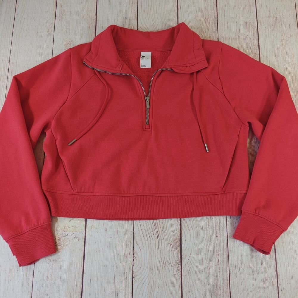 All in Motion oversized cropped half zip fleece pullover sz M - Picture 6 of 11